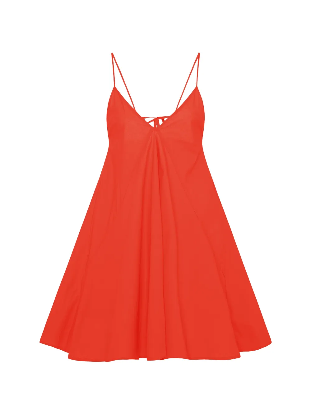 Another Tomorrow Sun spaghetti-strap A-line mini dress Rood
