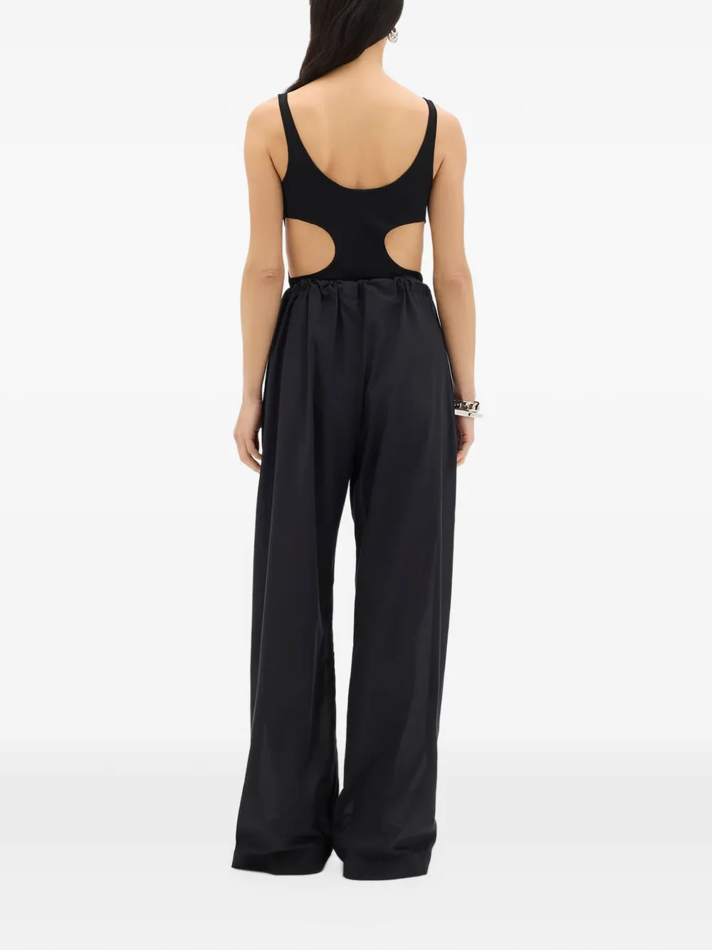 Another Tomorrow cut-out tank top Zwart