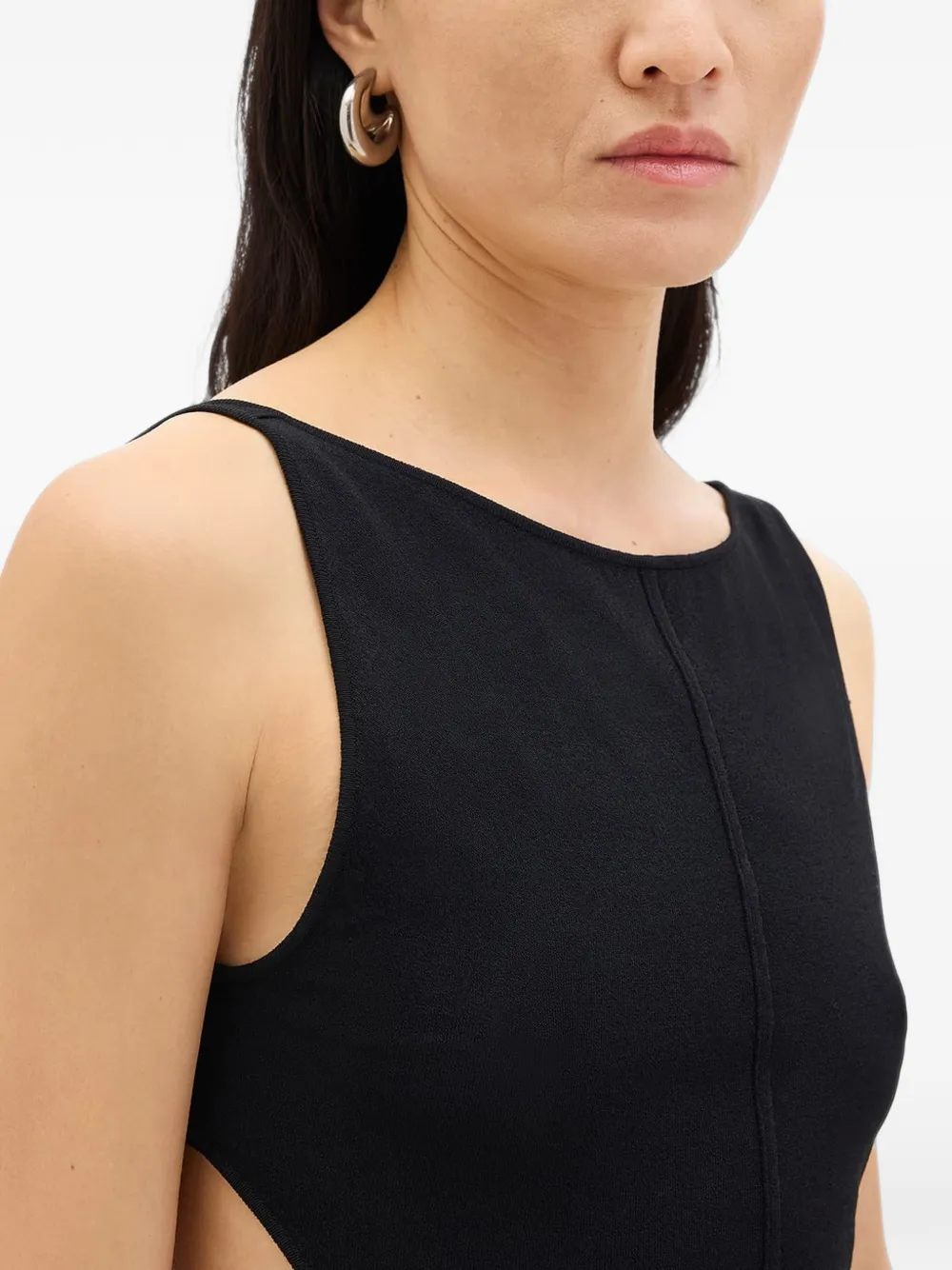 Another Tomorrow cut-out tank top Zwart