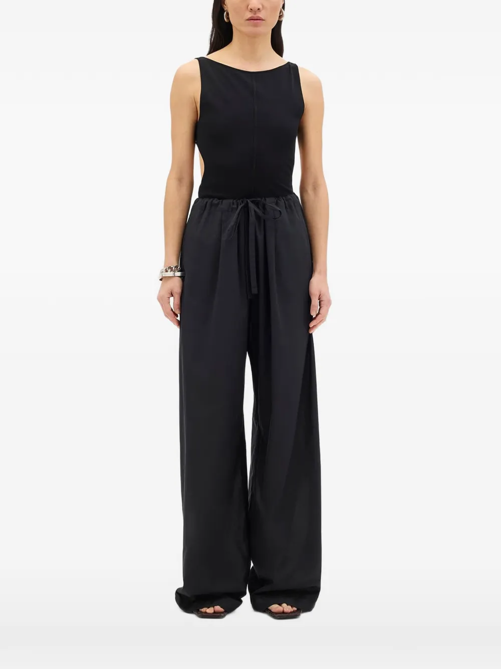 Another Tomorrow cut-out tank top - Schwarz