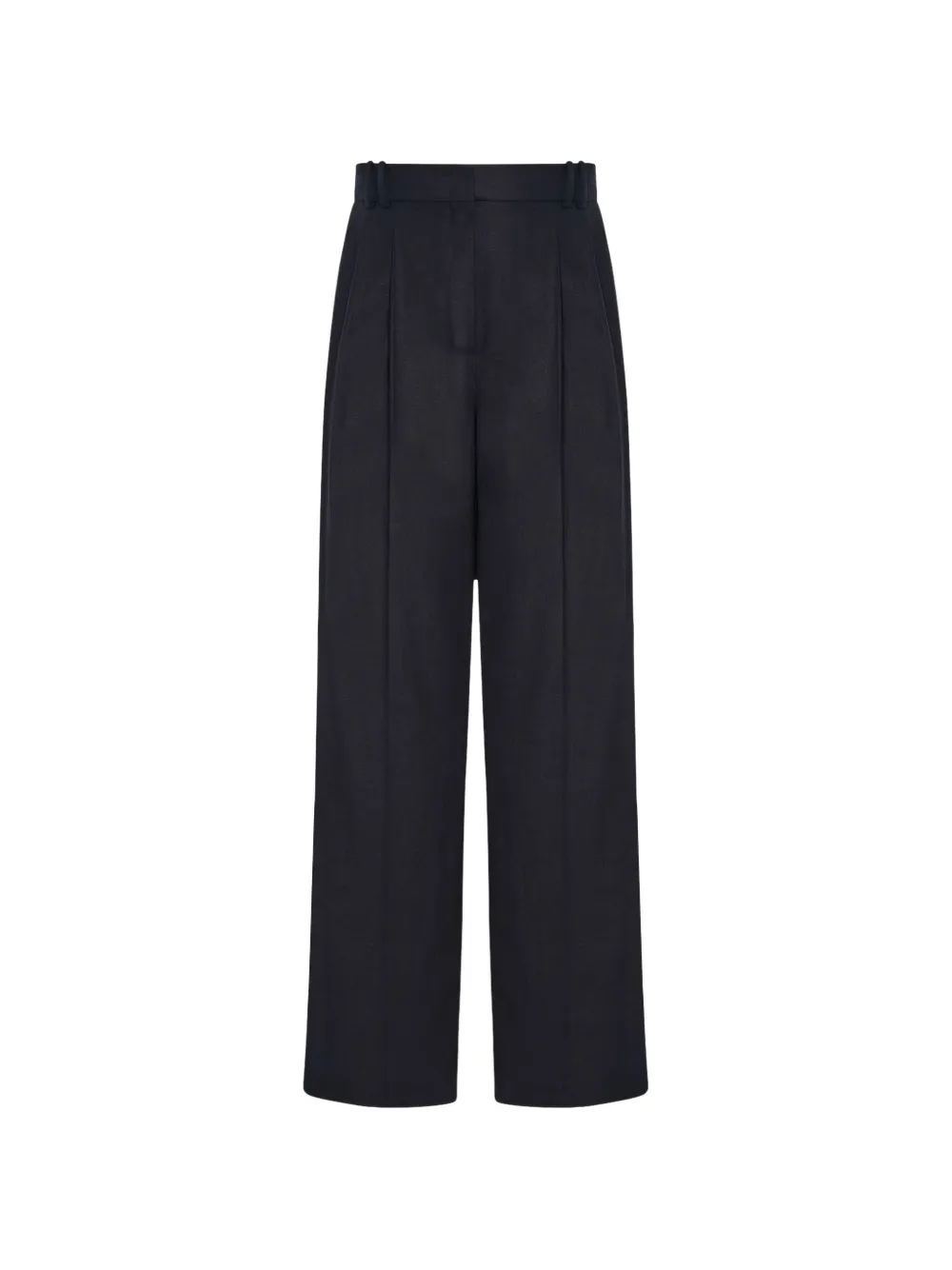 Another Tomorrow Pleated Wide-leg Trousers In Schwarz