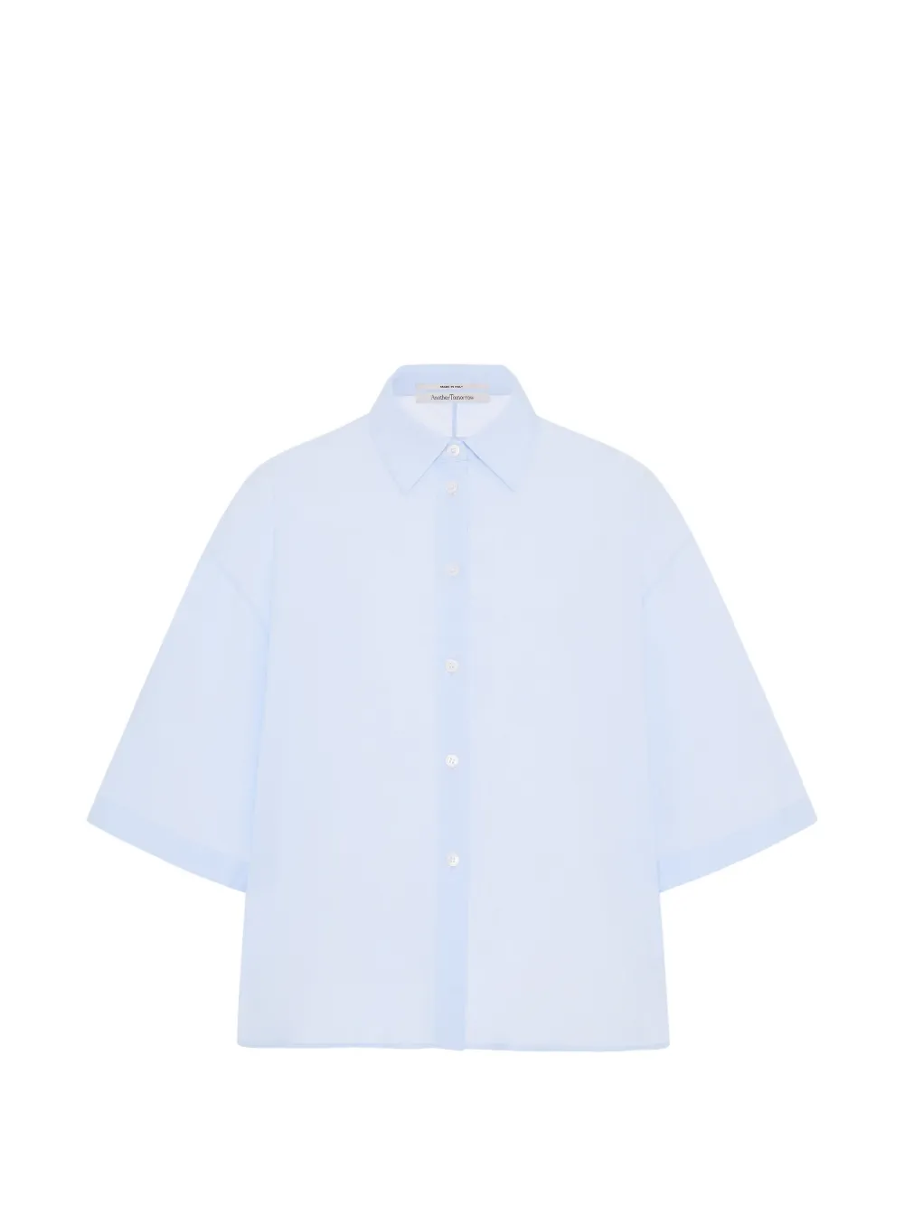 Another Tomorrow short-sleeve voile shirt - Blau