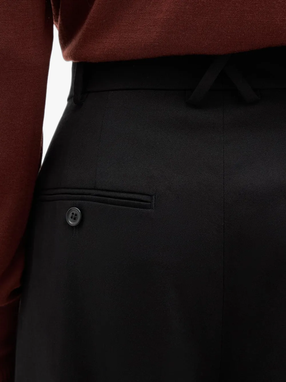 Another Tomorrow cropped tapered trousers Zwart