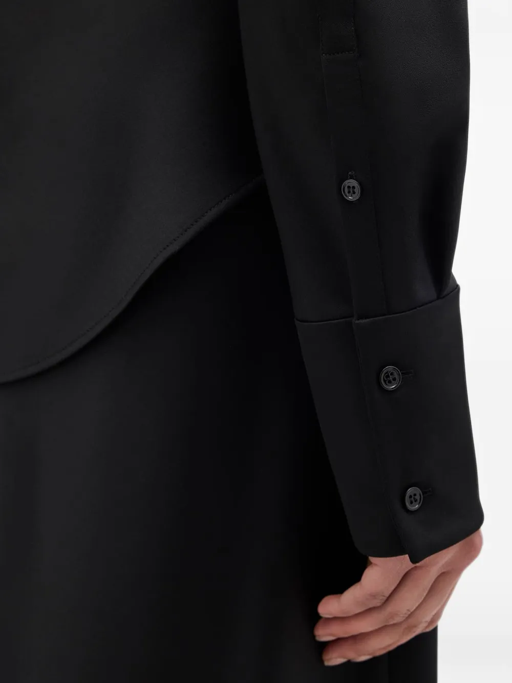 Another Tomorrow Bias long-sleeve shirt Zwart
