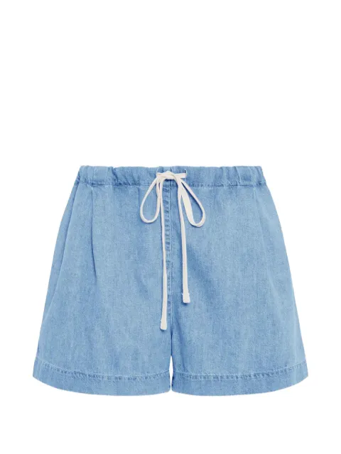 Another Tomorrow chambray drawcord shorts