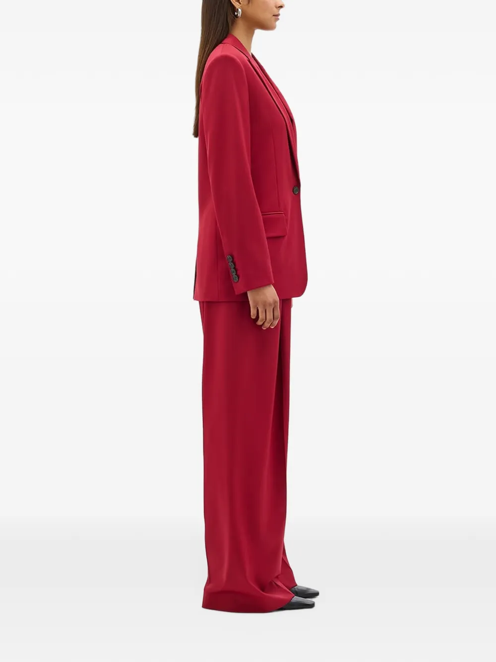 Another Tomorrow single-button relaxed blazer Rood