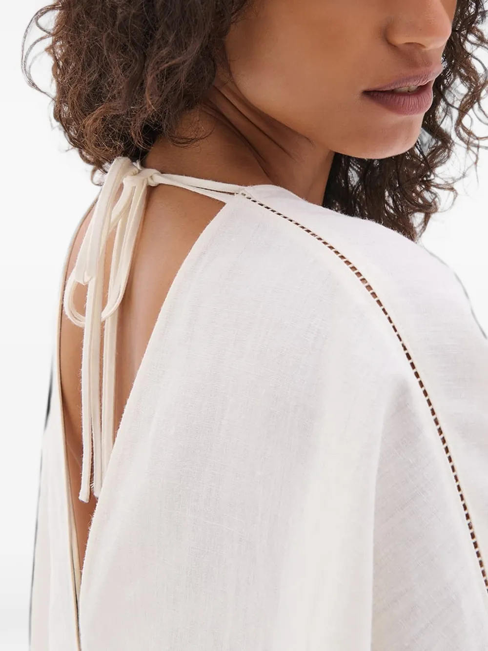 Another Tomorrow dolman-sleeve V-neck maxi dress Wit