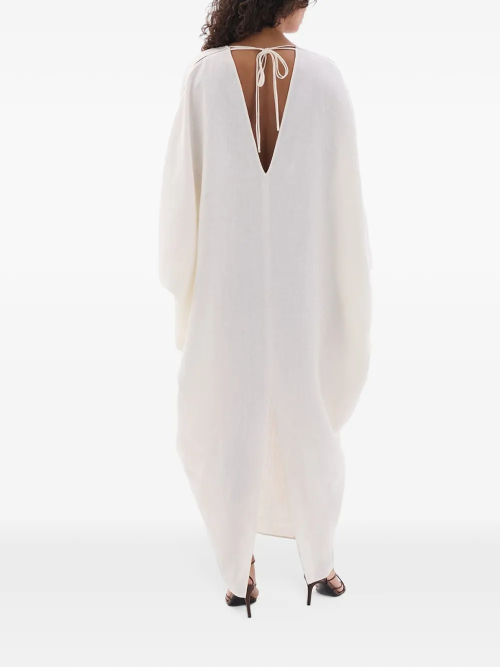 Another Tomorrow dolman-sleeve V-neck maxi dress Wit