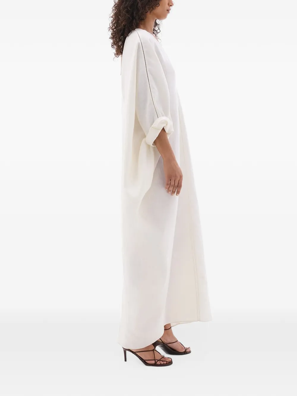 Another Tomorrow dolman-sleeve V-neck maxi dress Wit