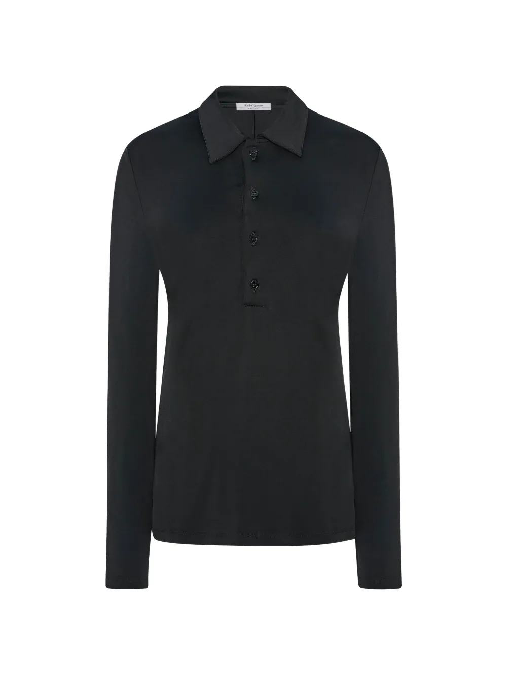 Another Tomorrow long-sleeve polo top - Schwarz