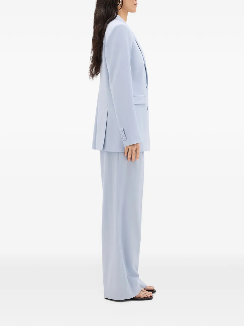 Another Tomorrow double-breasted blazer Blauw