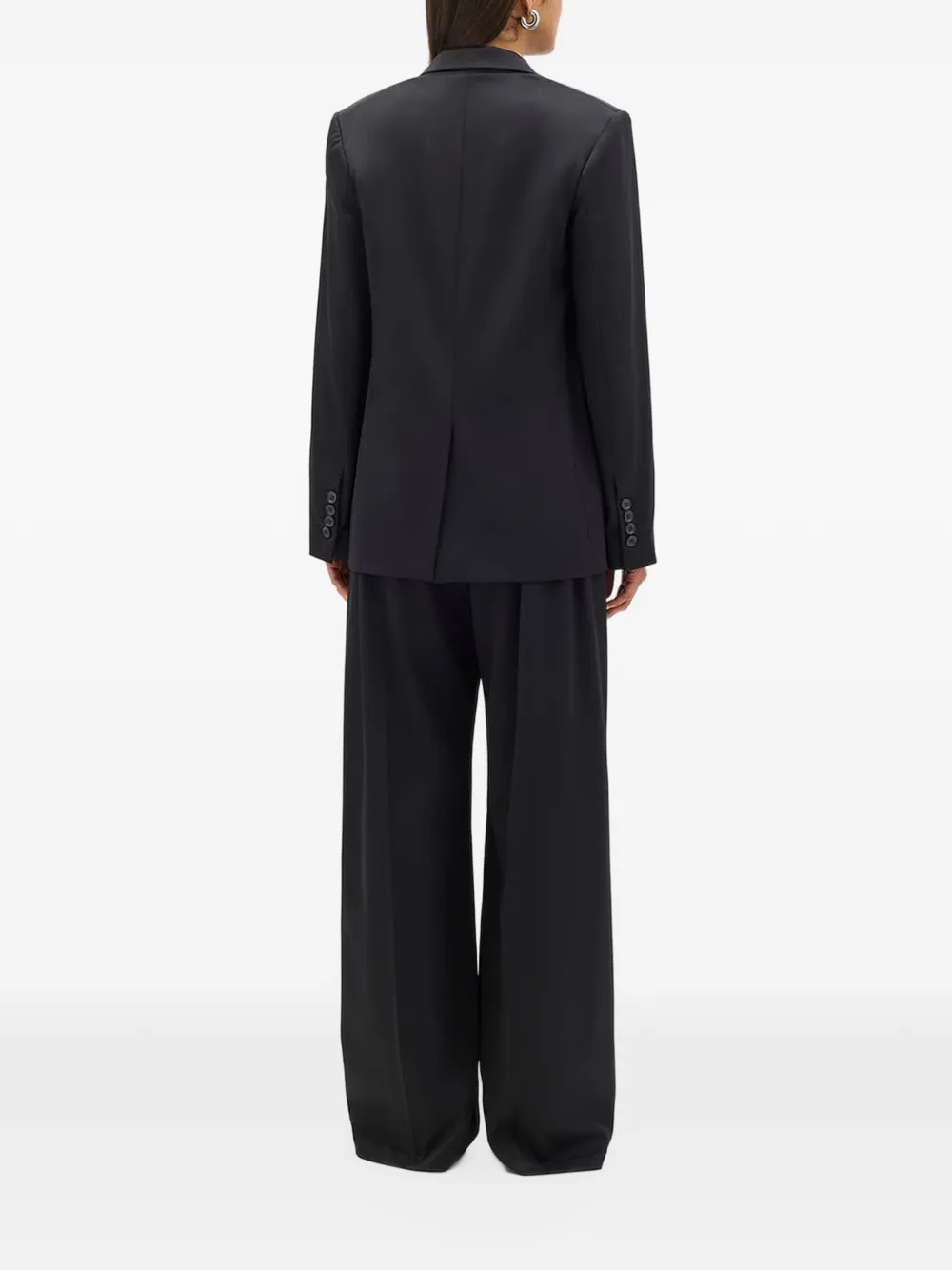 Another Tomorrow relaxed-fit single-breasted blazer Zwart