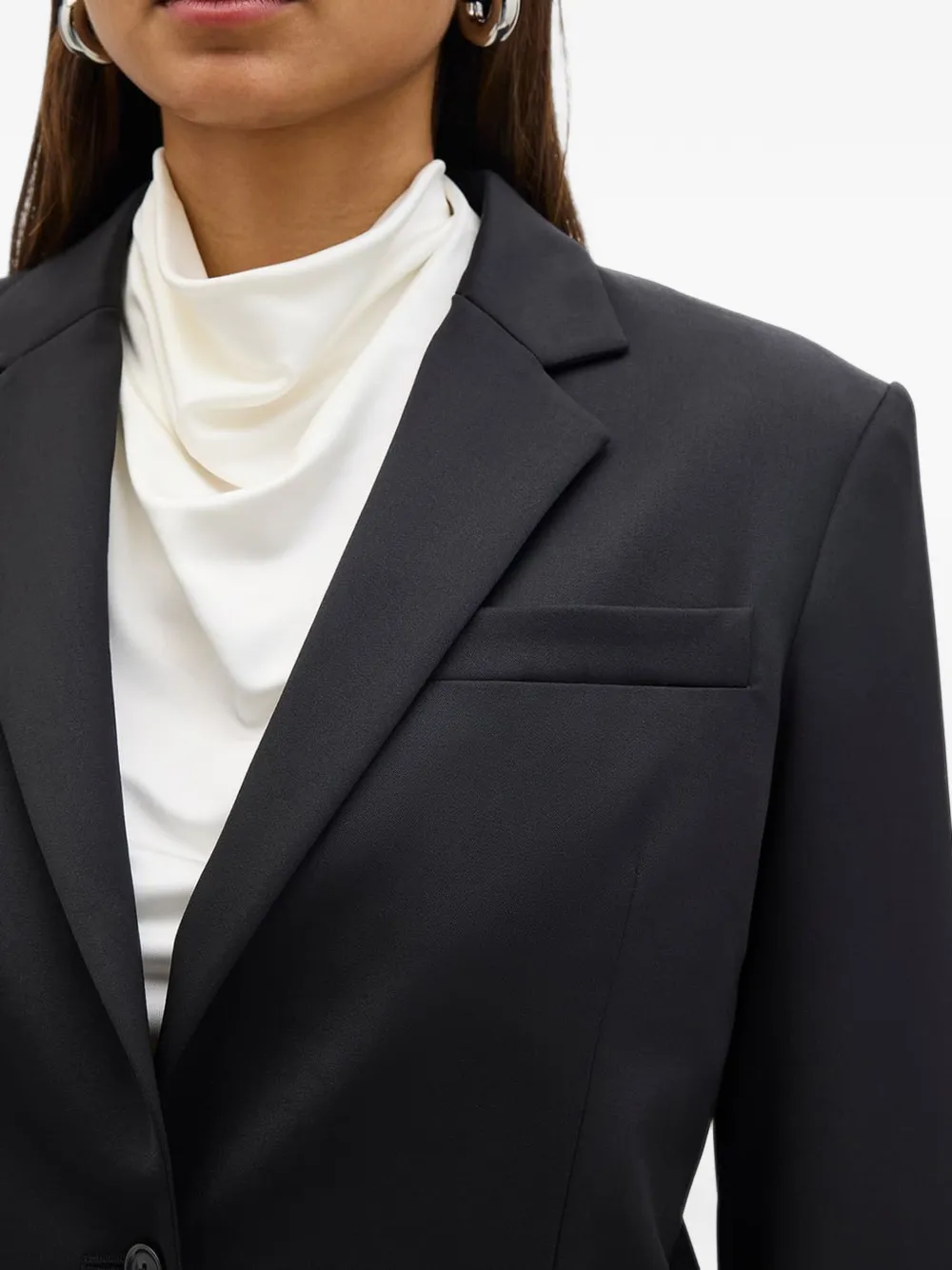 Another Tomorrow relaxed-fit single-breasted blazer Zwart