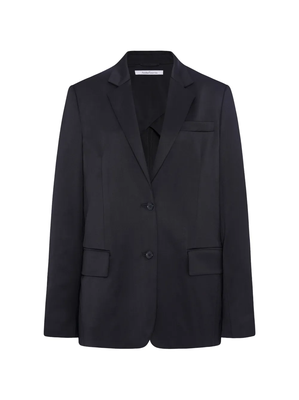Another Tomorrow Relaxed-fit Single-breasted Blazer In Black
