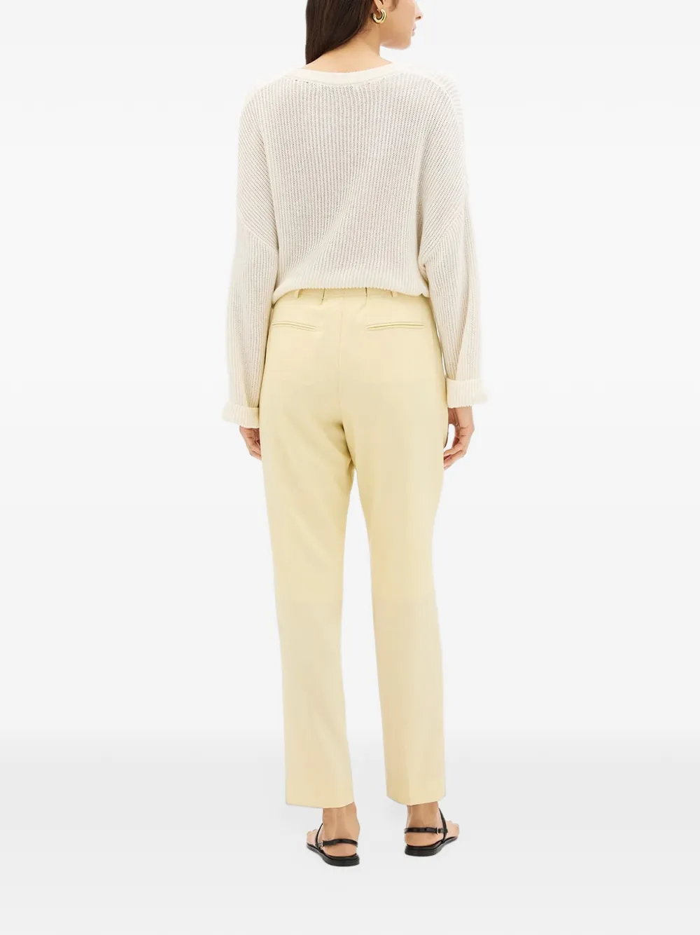 Another Tomorrow pleated wool trousers Geel