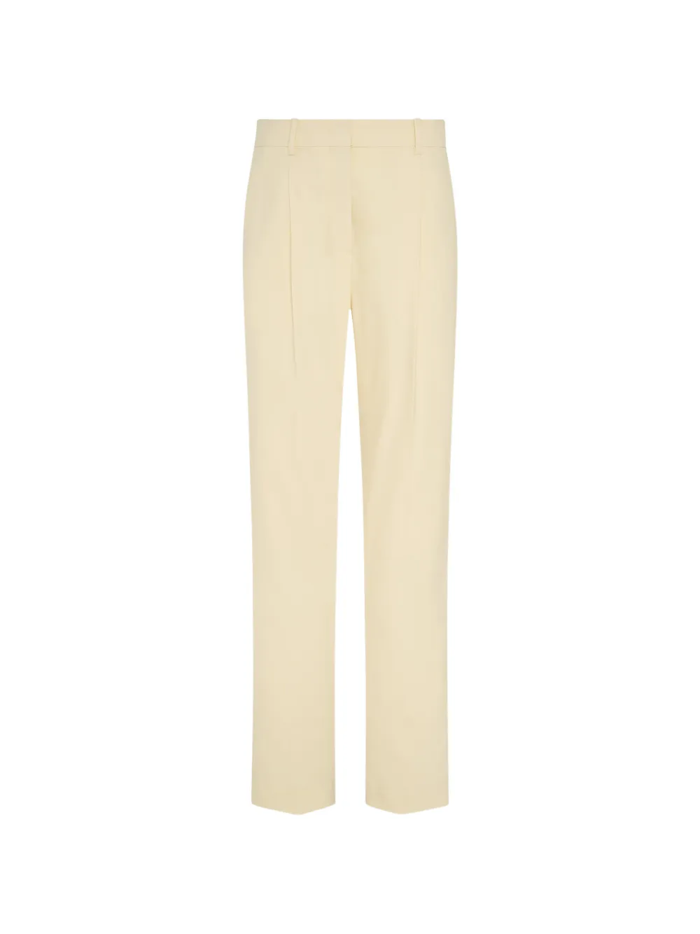 Another Tomorrow Pleated Wool Trousers In White