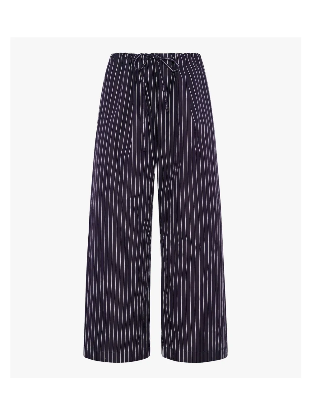 Another Tomorrow striped cotton trousers - Blue