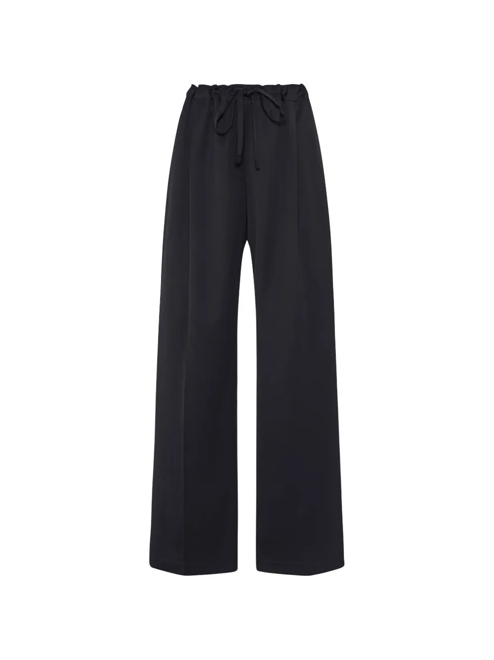 Another Tomorrow Pleated Cotton Trousers In Black