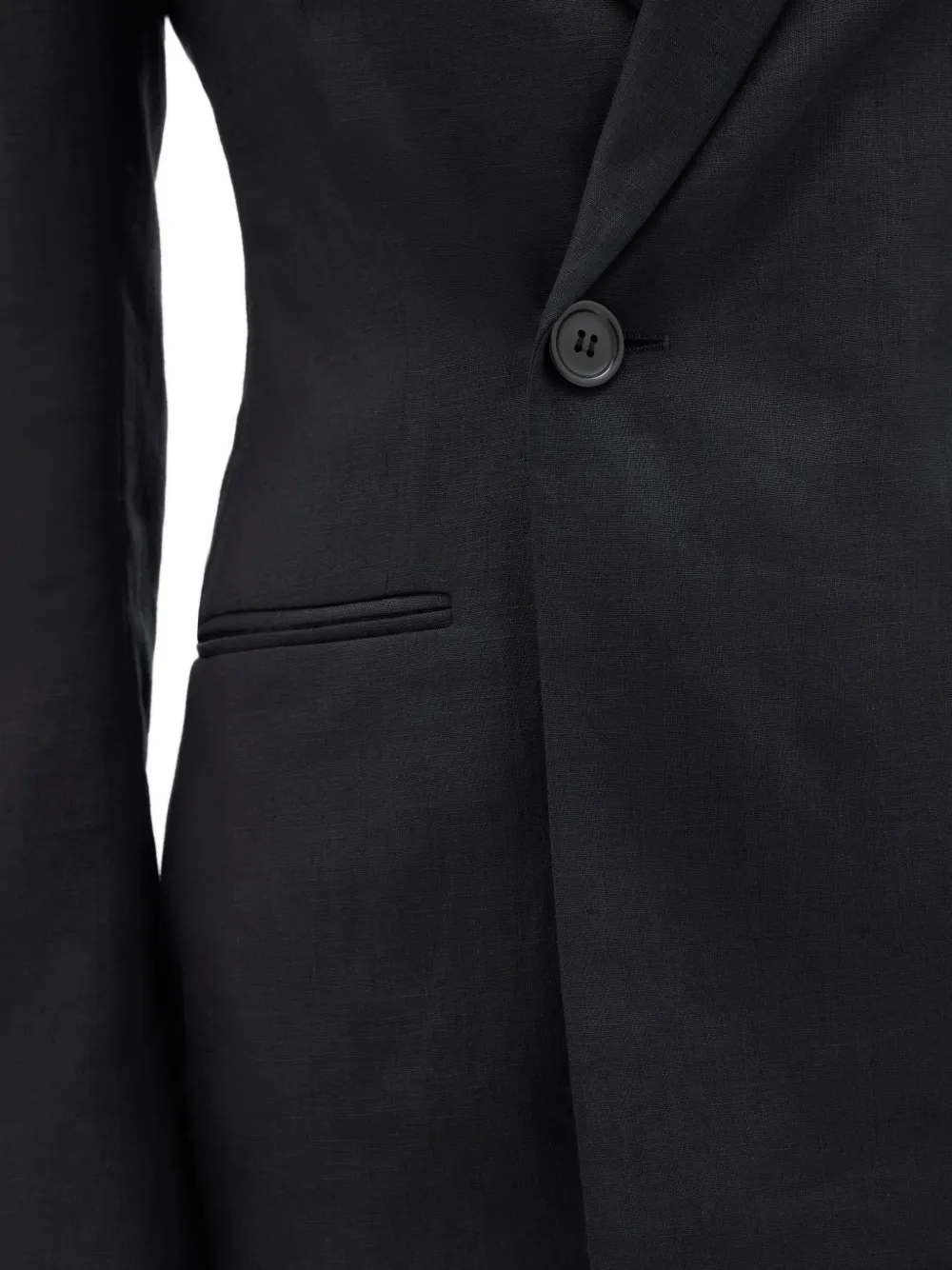 Another Tomorrow double-breasted belted blazer Zwart