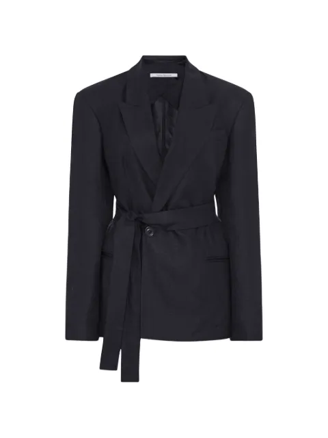 Another Tomorrow double-breasted belted blazer