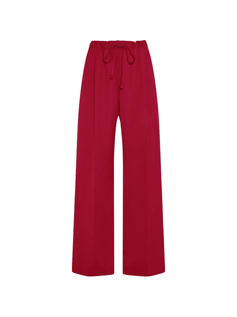 Another Tomorrow Drawstring Pleated Trousers In Red