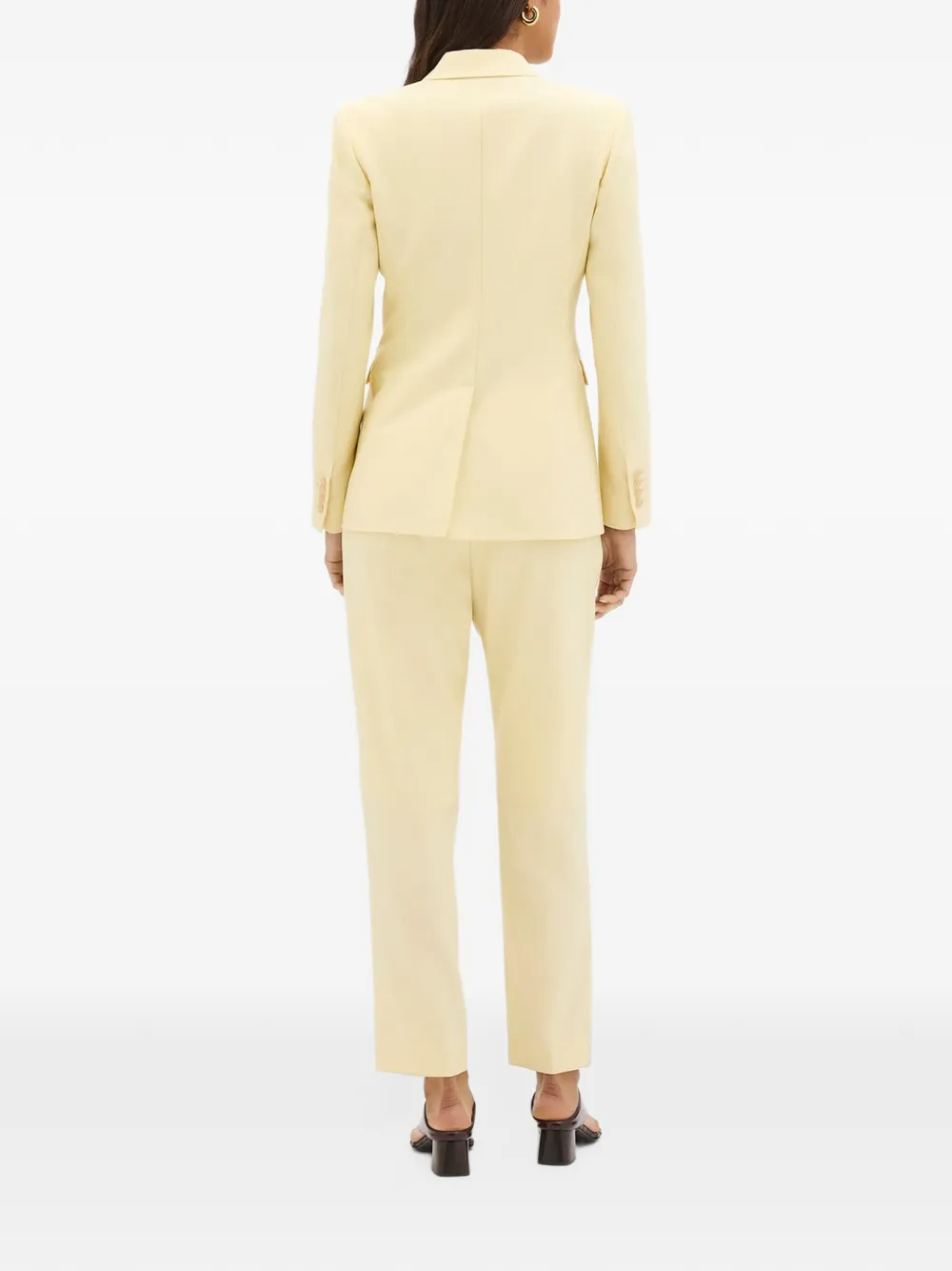 Another Tomorrow single-button peaked-lapel blazer Geel