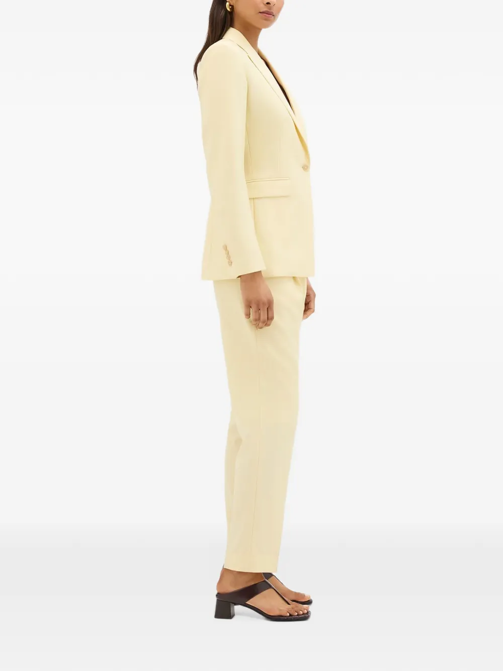 Another Tomorrow single-button peaked-lapel blazer Geel
