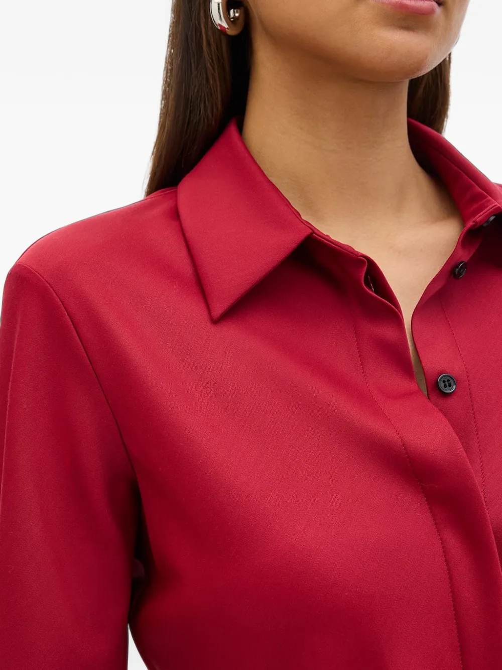 Another Tomorrow bias-cut shirt Rood
