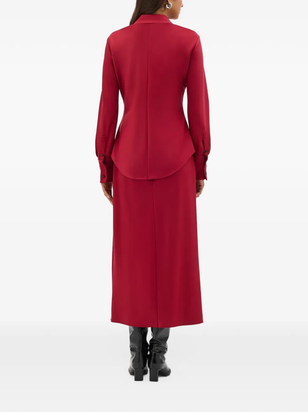 Another Tomorrow bias-cut shirt Rood