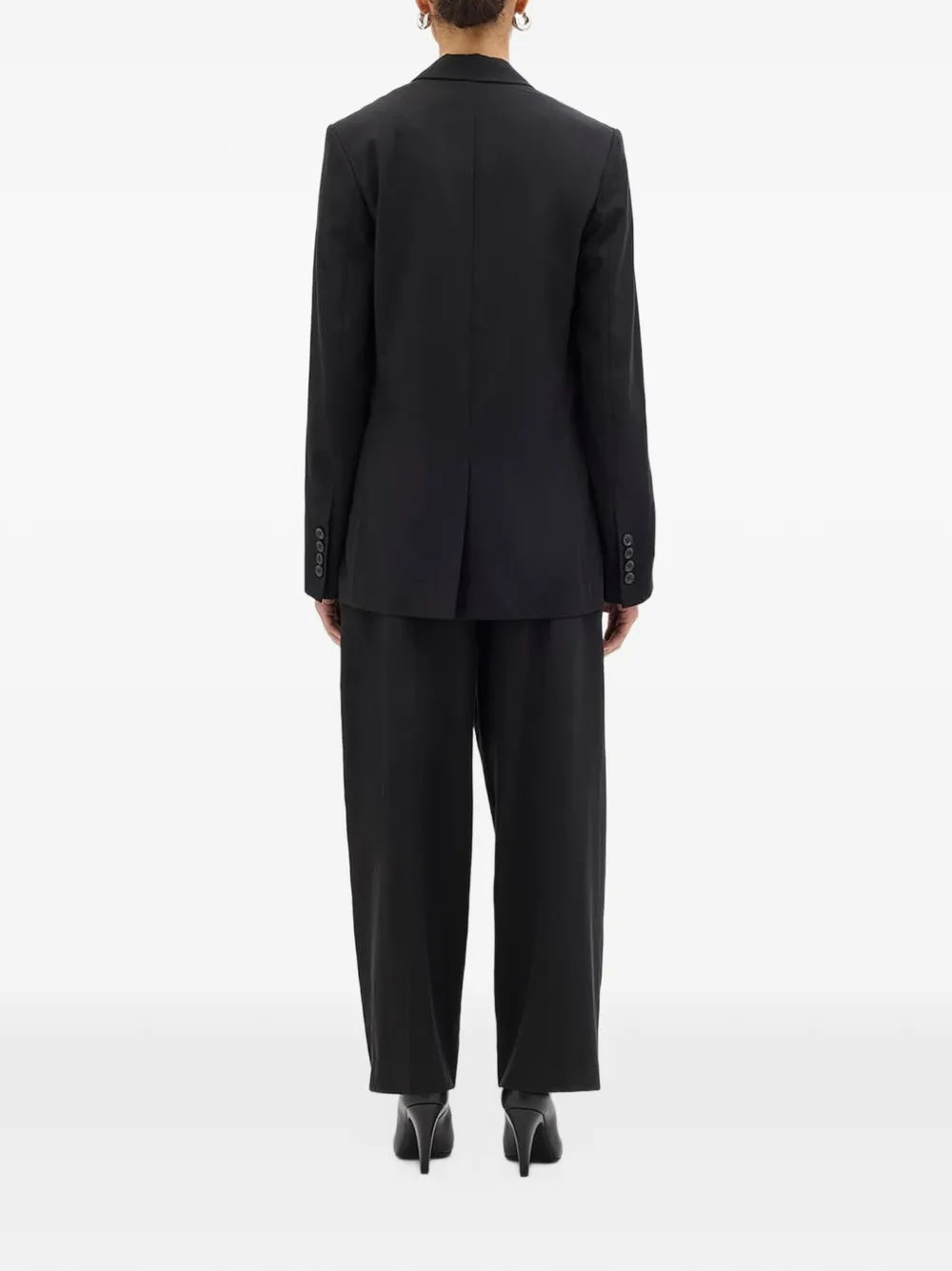 Another Tomorrow relaxed single-breasted blazer Zwart