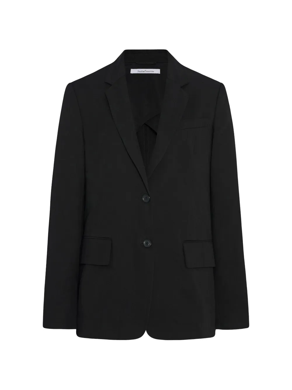 Another Tomorrow Relaxed Single-breasted Blazer In Black