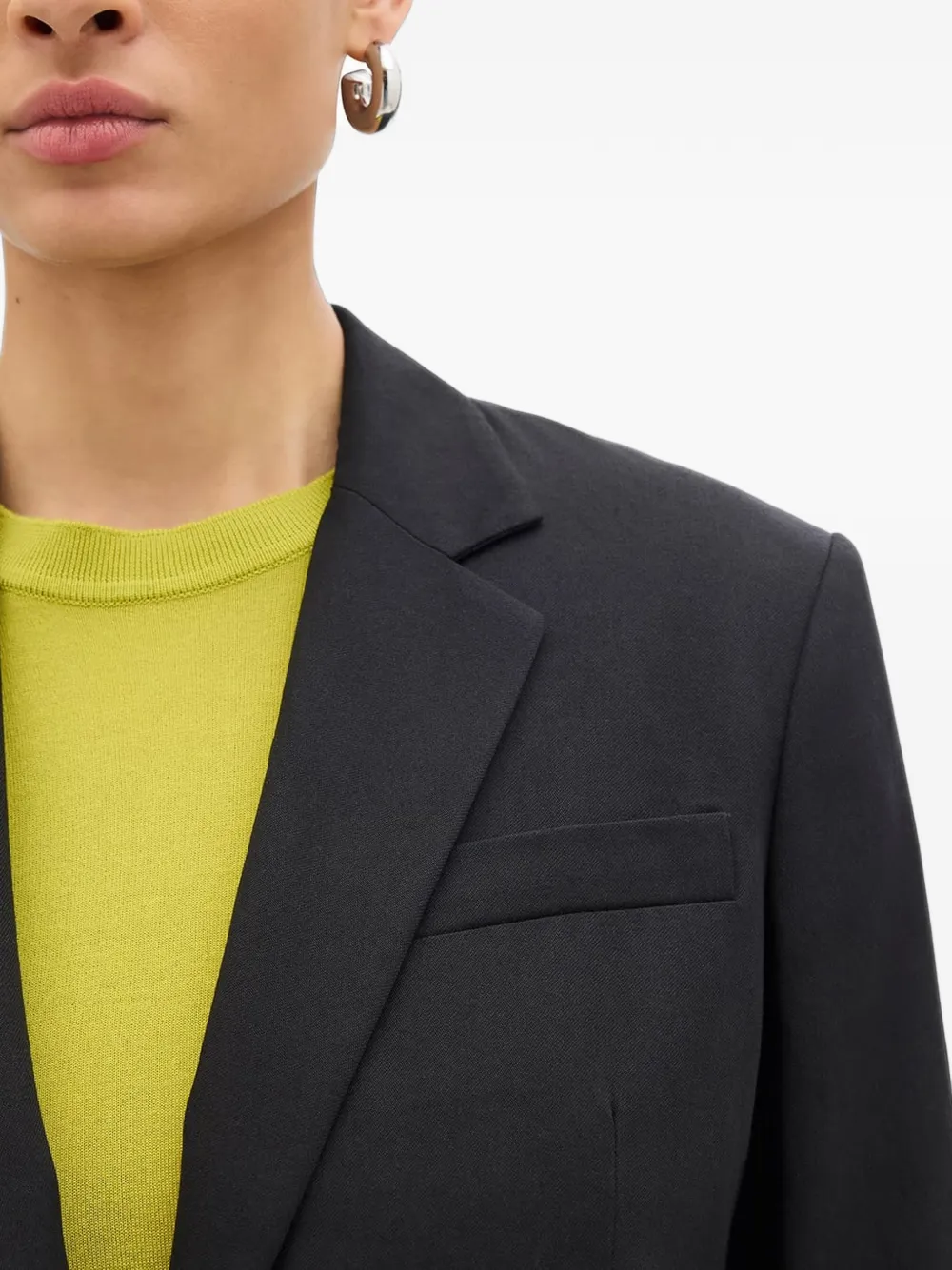 Another Tomorrow relaxed single-breasted blazer Zwart