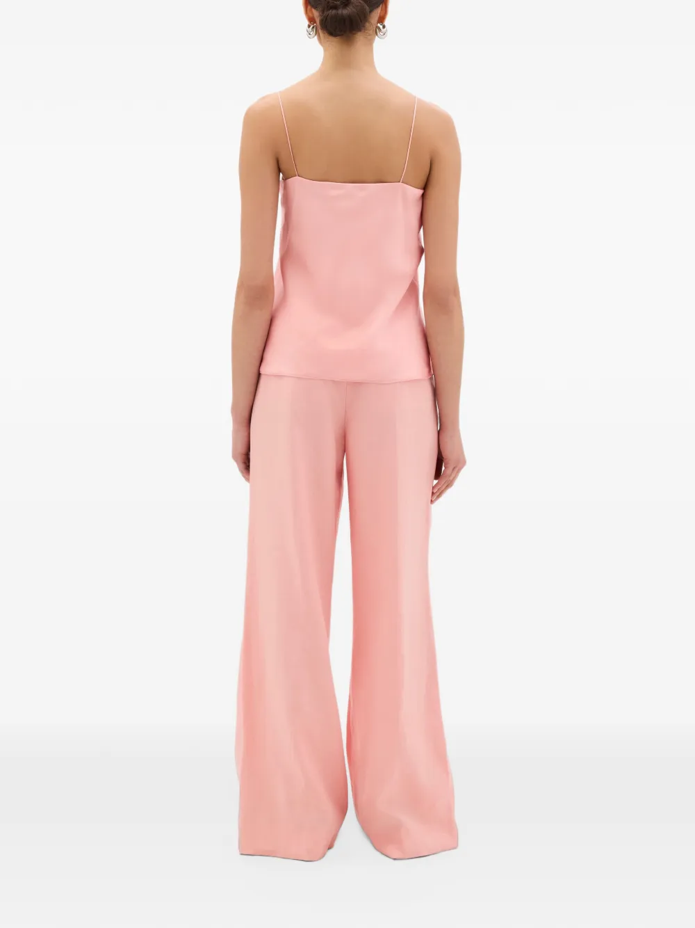 Another Tomorrow linen pleated palazzo pants Roze