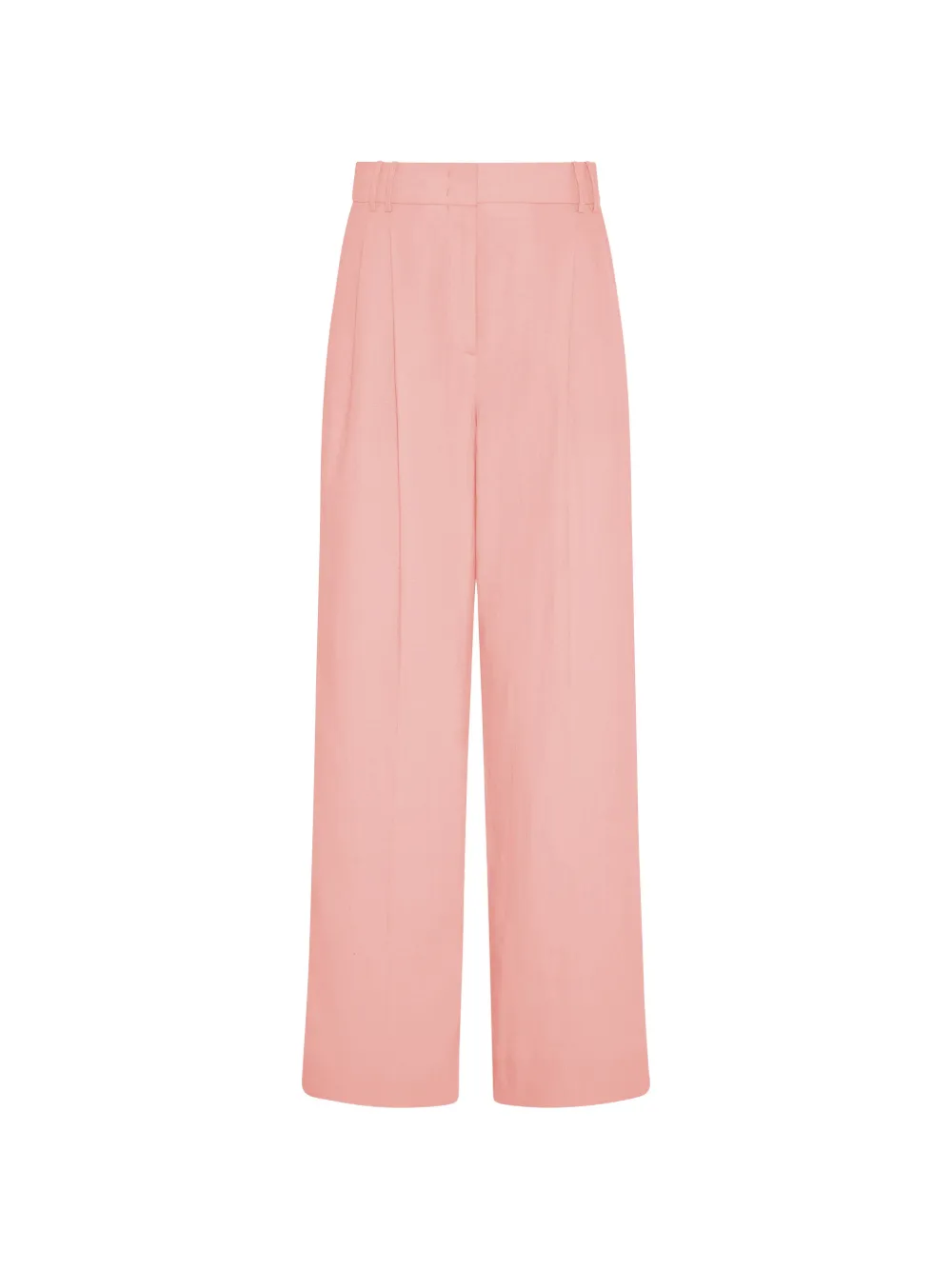 Another Tomorrow Linen Pleated Palazzo Pants In Pink