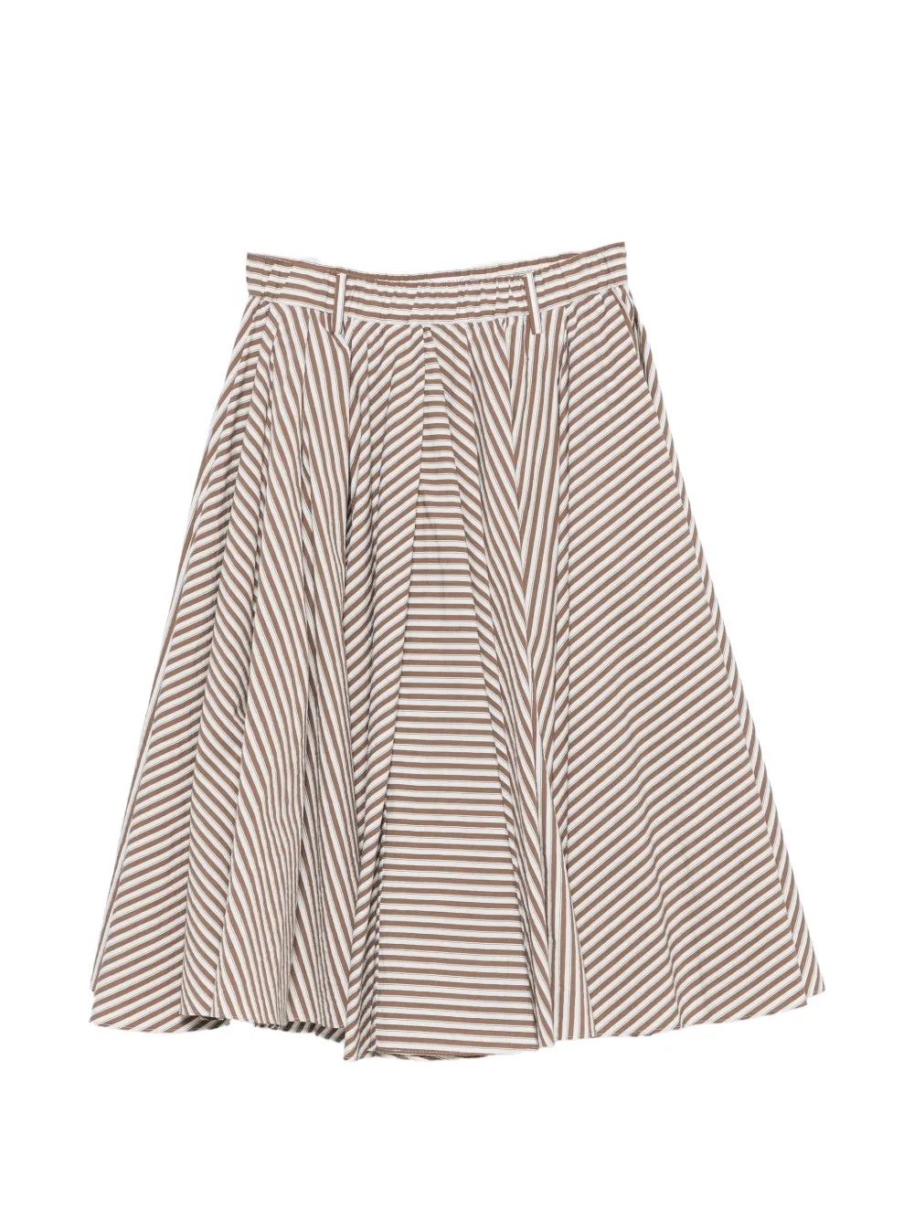 Brunello Cucinelli striped pleated midi skirt - Bianco
