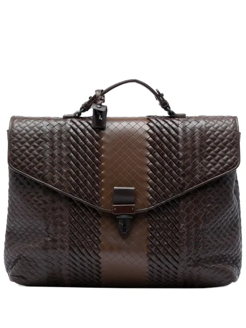 Bottega Veneta Pre-Owned 2012-2026 Imperatore Aktentasche aus Nappaleder mit Intreccio-Muster