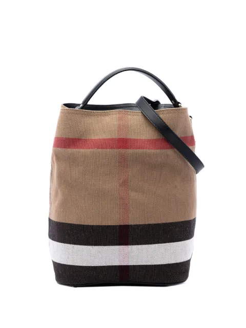 Burberry Pre-Owned 2000-2017 Medium Mega Check Canvas Ashby Bucket Bag satchel