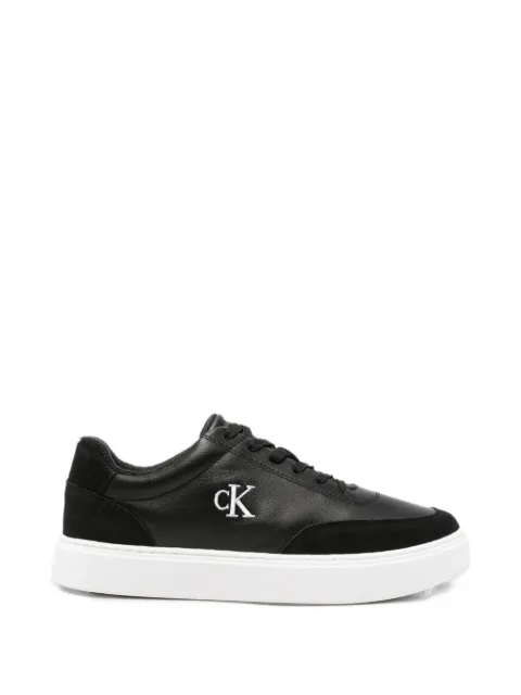 Calvin Klein logo-embroidered leather sneakers
