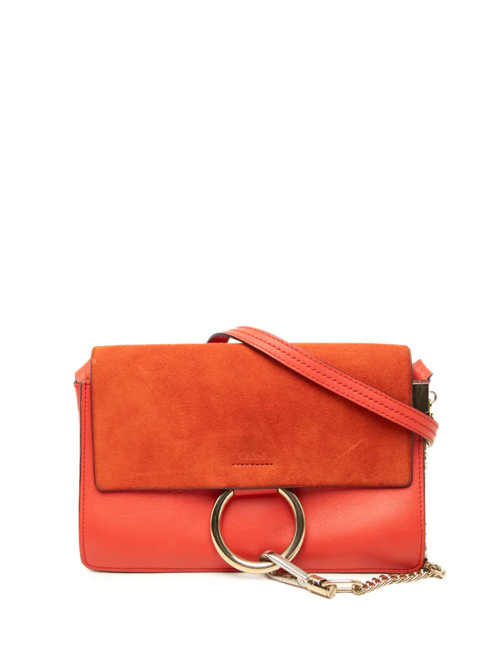 Chloé Pre-Owned 2018 Small Suede and Calfskin Faye crossbody bag - Orange