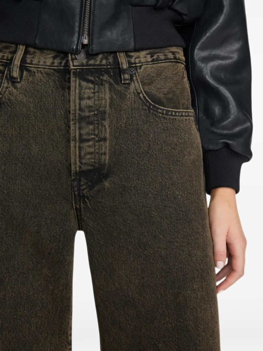 FRAME The Loose acid-wash wide-leg jeans Bruin