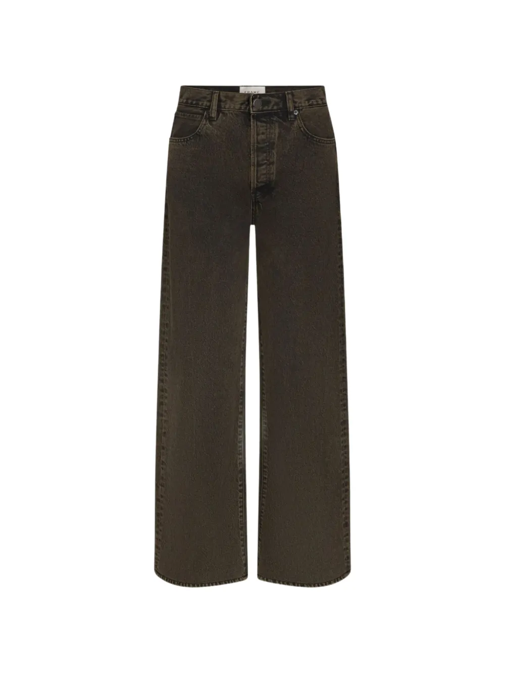FRAME The Loose acid-wash wide-leg jeans - Marrone