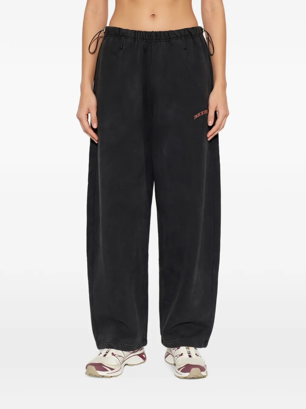 MISBHV logo-embroidered drawstring track pants Zwart