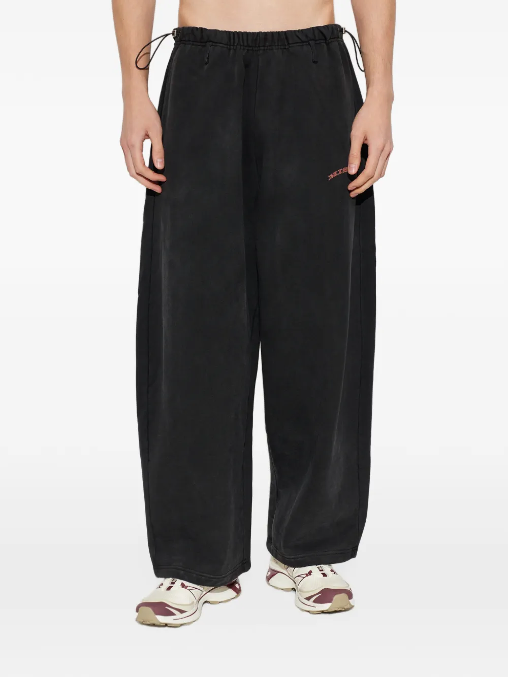 MISBHV logo-embroidered drawstring track pants Zwart