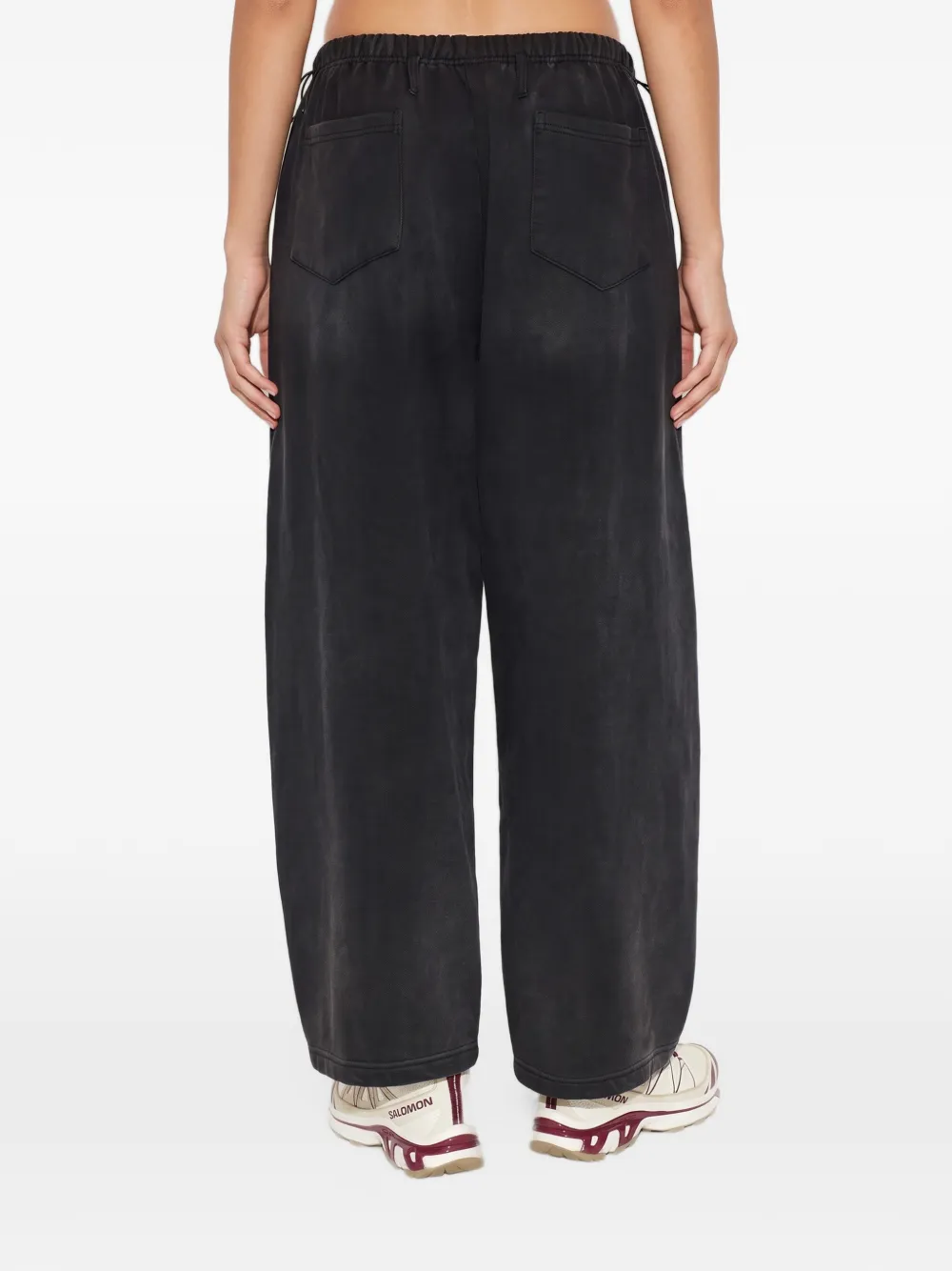 MISBHV logo-embroidered drawstring track pants Zwart