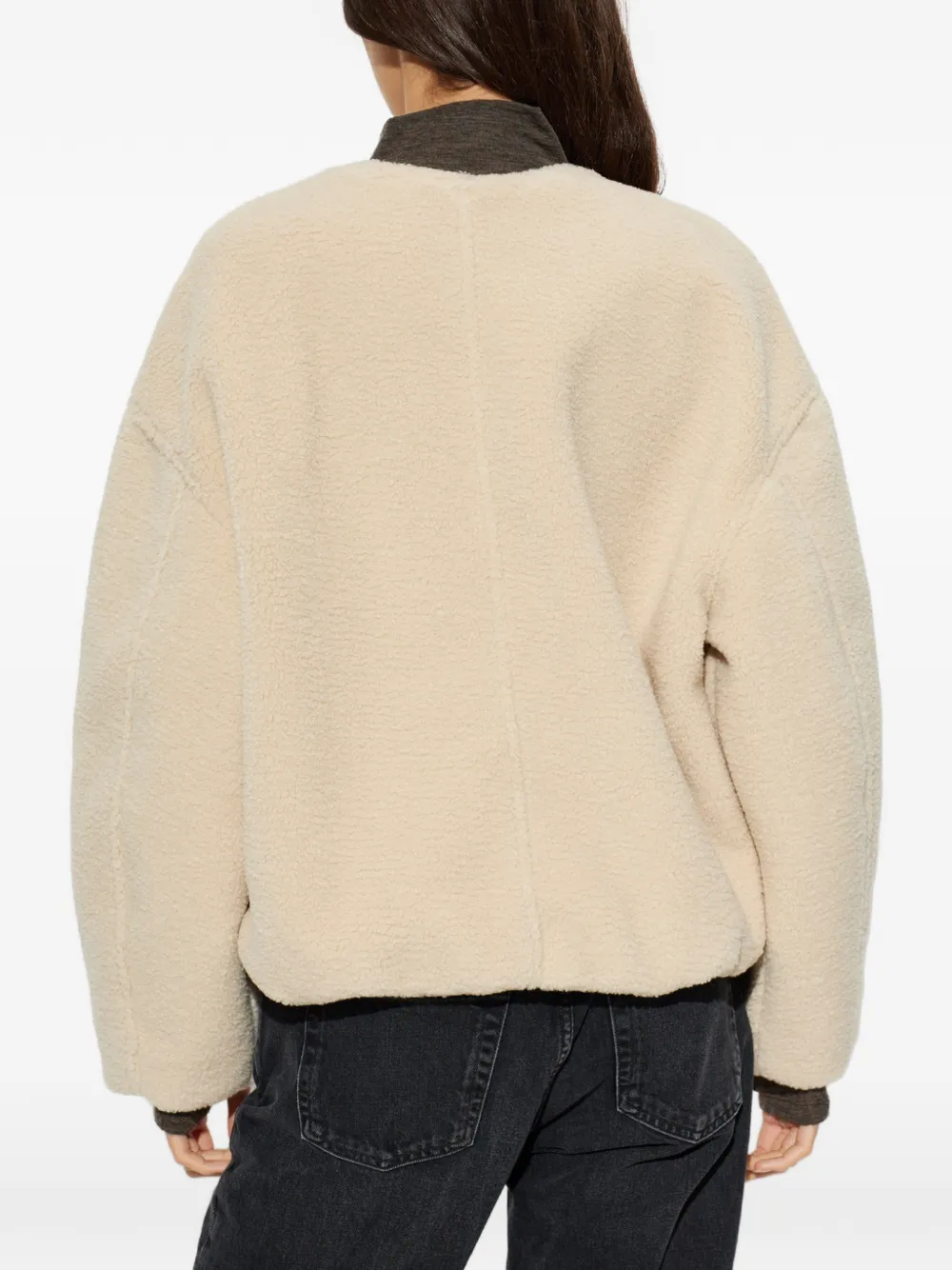 Citizens of Humanity faux-fur collarless coat Beige