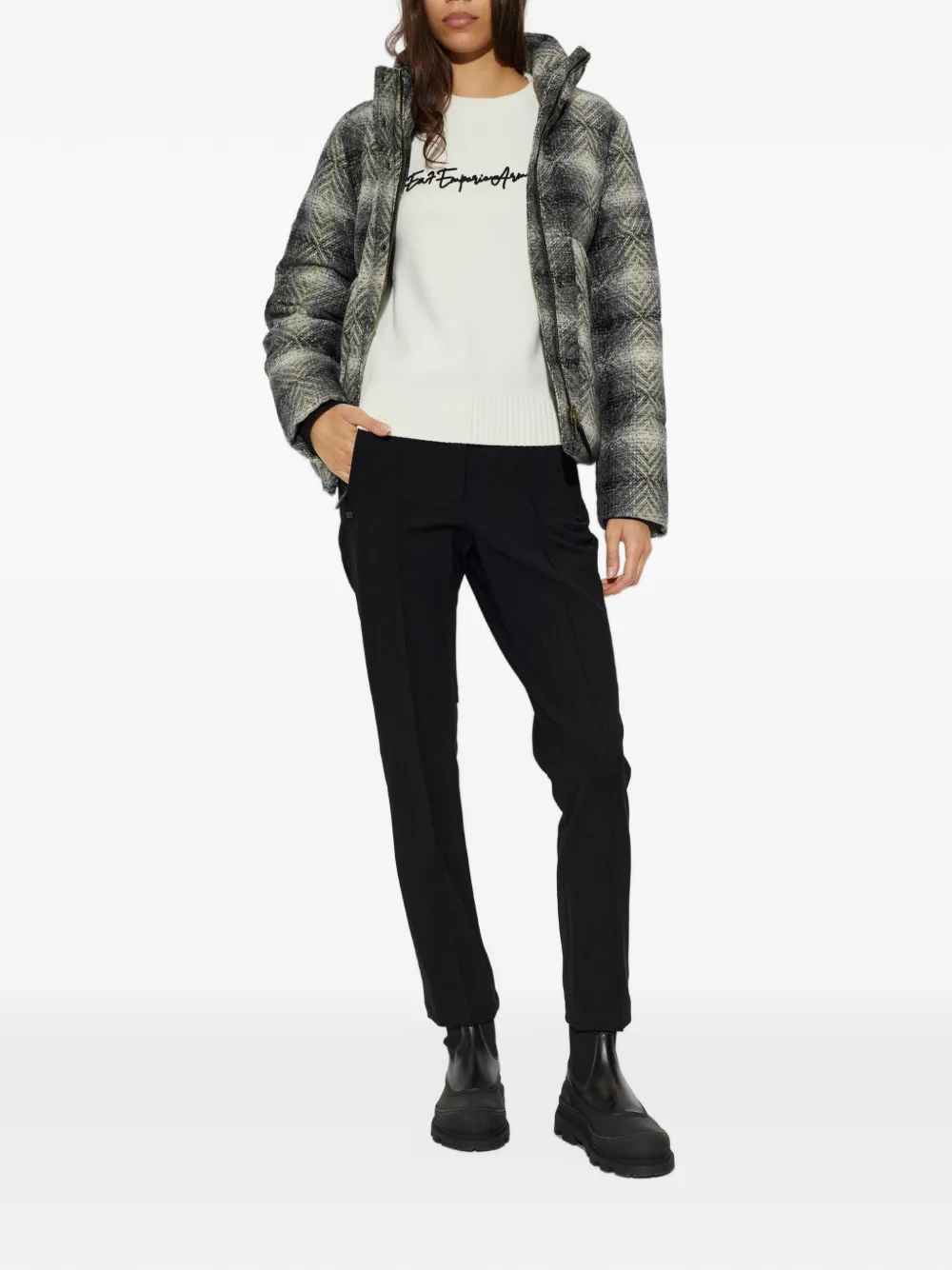 Ea7 Emporio Armani logo-embroidered sweater Wit