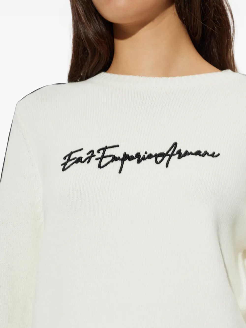 Ea7 Emporio Armani logo-embroidered sweater Wit