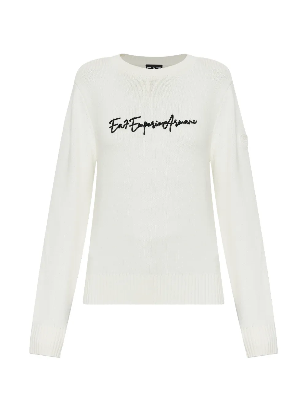 Ea7 Emporio Armani logo-embroidered sweater - Bianco