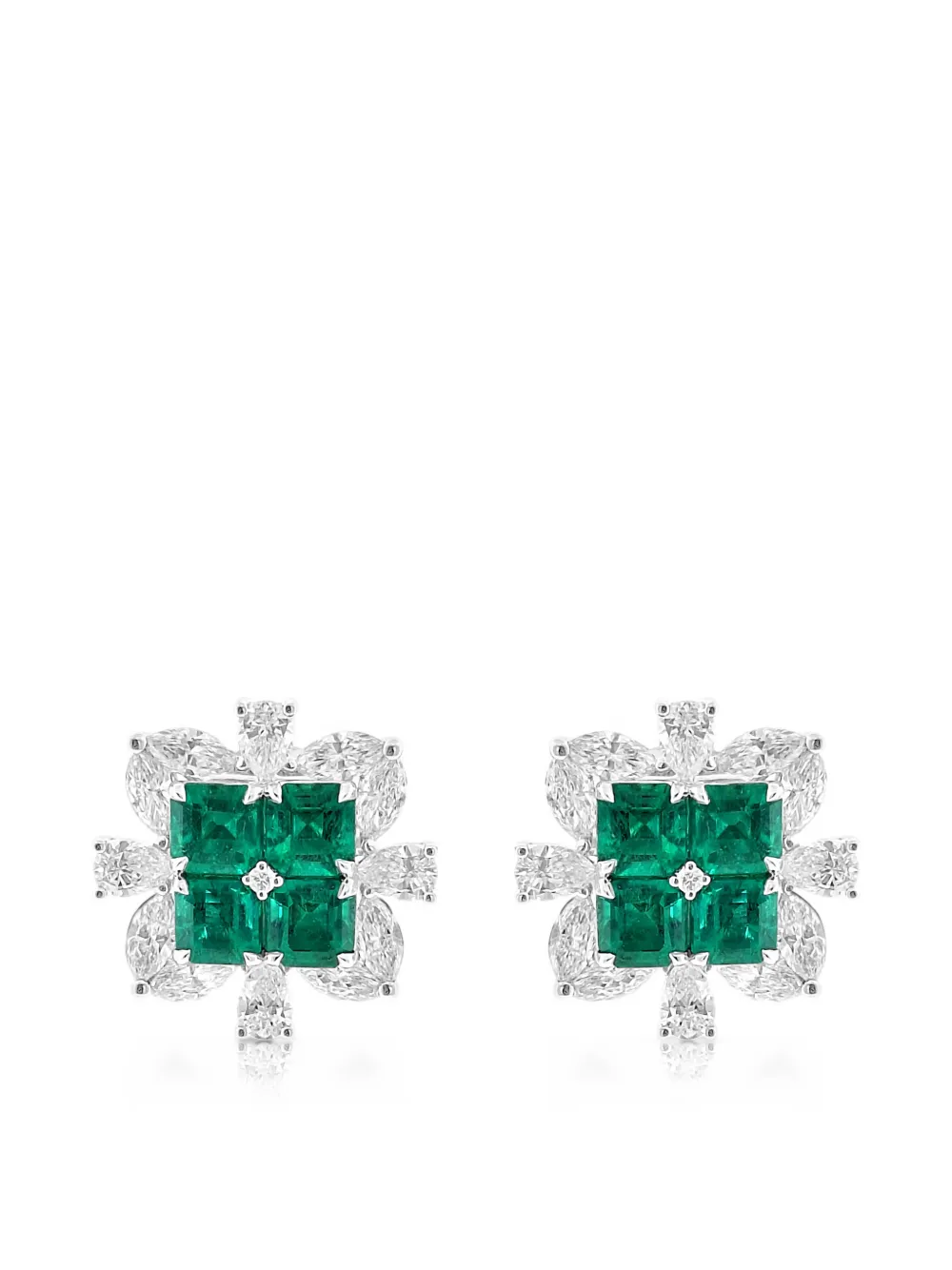 HYT Jewelry emerald and diamond stud earrings - Argento