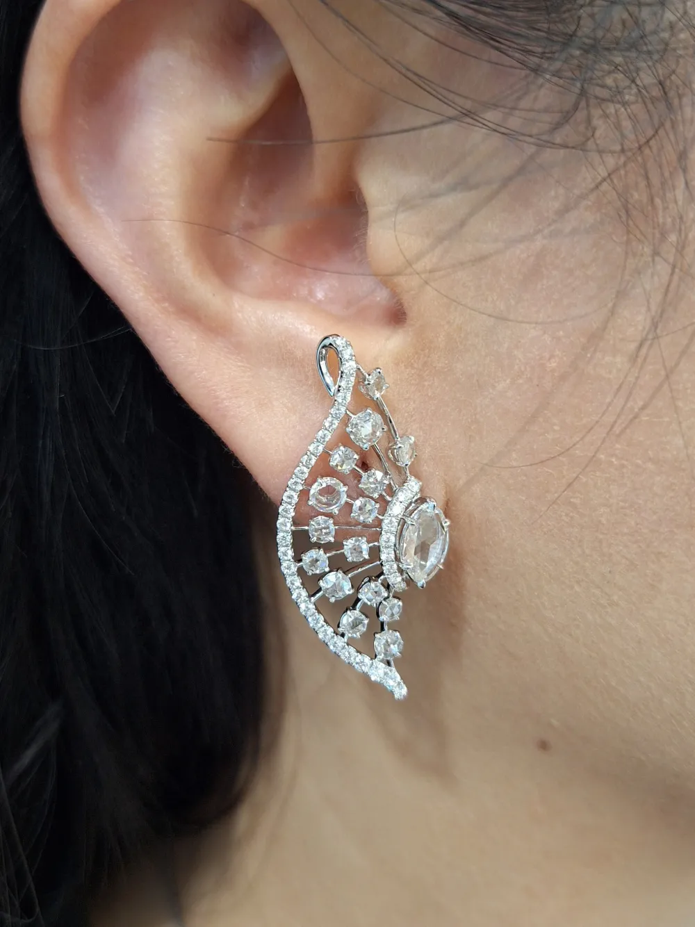 HYT Jewelry rose-cut diamond earrings - Argento